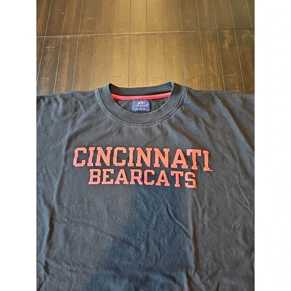 Pro Player Men Black Cincinnati Bearcats 100% Cotton Short Sleeve Shirt Sz L Reg